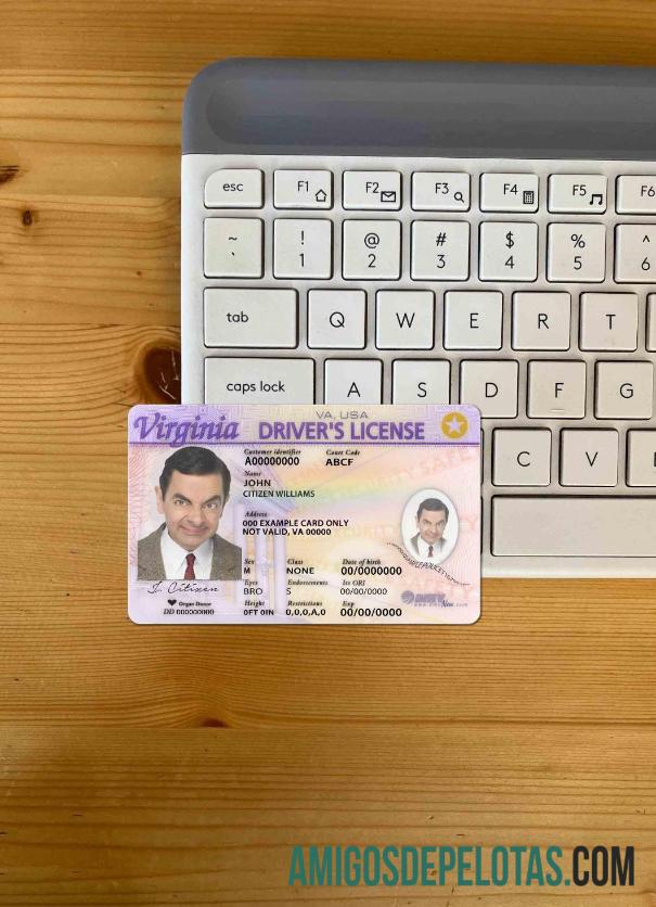 EUA Virginia DL fotovisual frontal exemplo